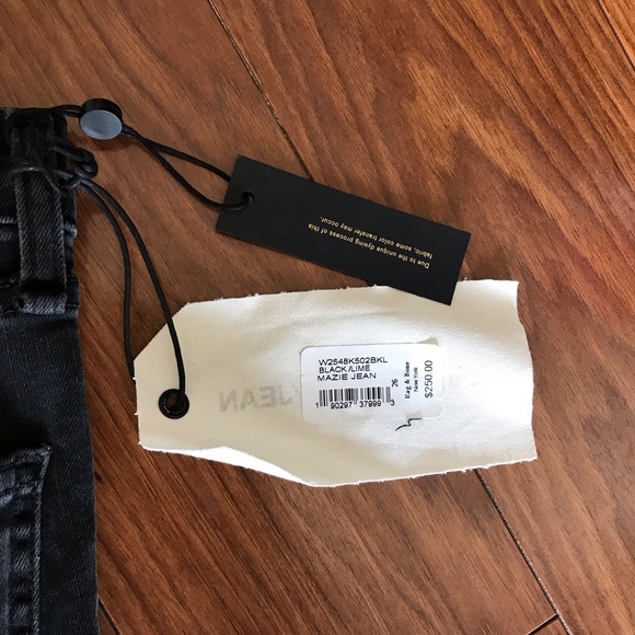 Rag & Bone Mazie Black/Lime High Rise Green Jeans - Picture 7 of 7